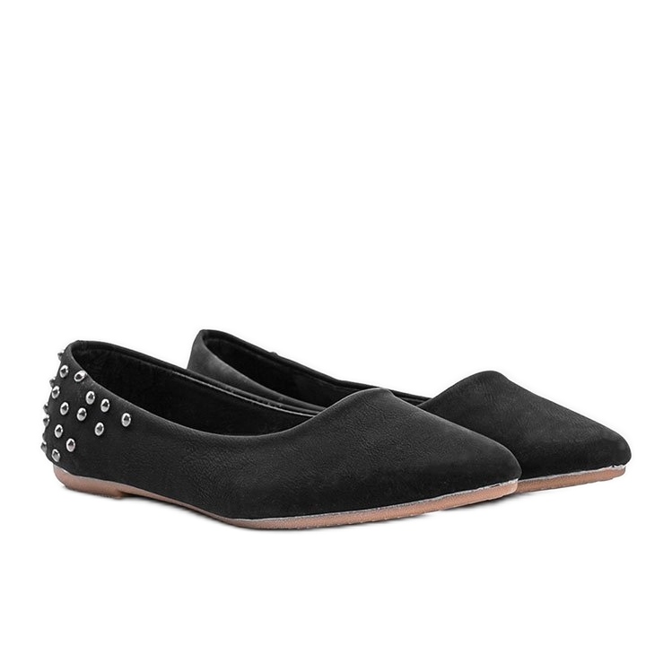Schwarze matte Ballerinas mit Nieten Doyer St. 1