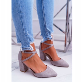 PS1 Damen Pumps mit Absatz in Spitzgrau Cosmo 1