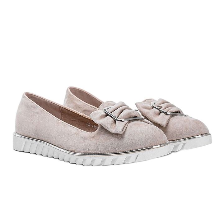 Beige Slipper mit Nausura-Schleife 1