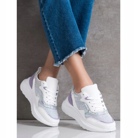 Sweet Shoes Sneakers mit Glitzer weiß lila 1