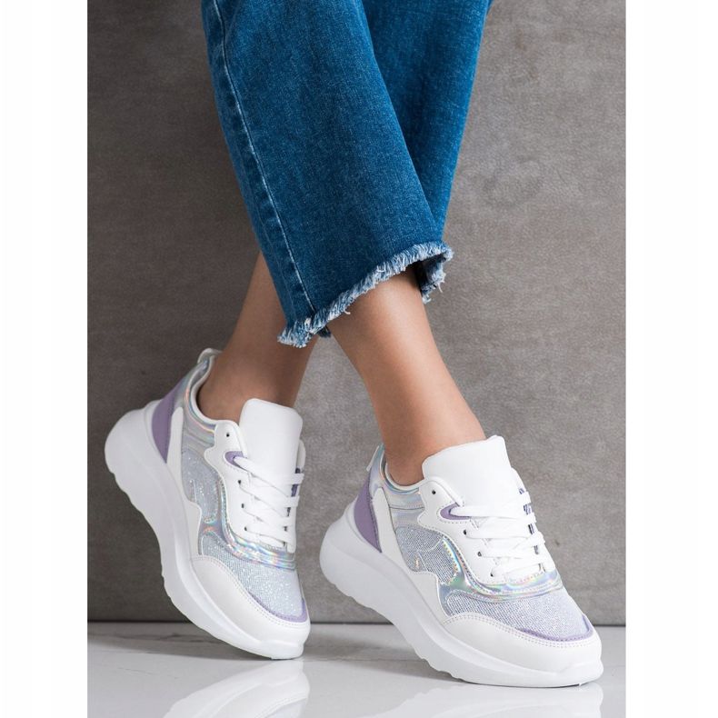 Sweet Shoes Sneakers mit Glitzer weiß lila 1