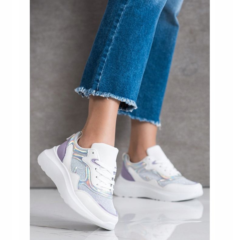 Sweet Shoes Sneakers mit Glitzer weiß lila 2