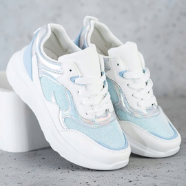 Sweet Shoes Sneakers mit Glitzer weiß blau 2