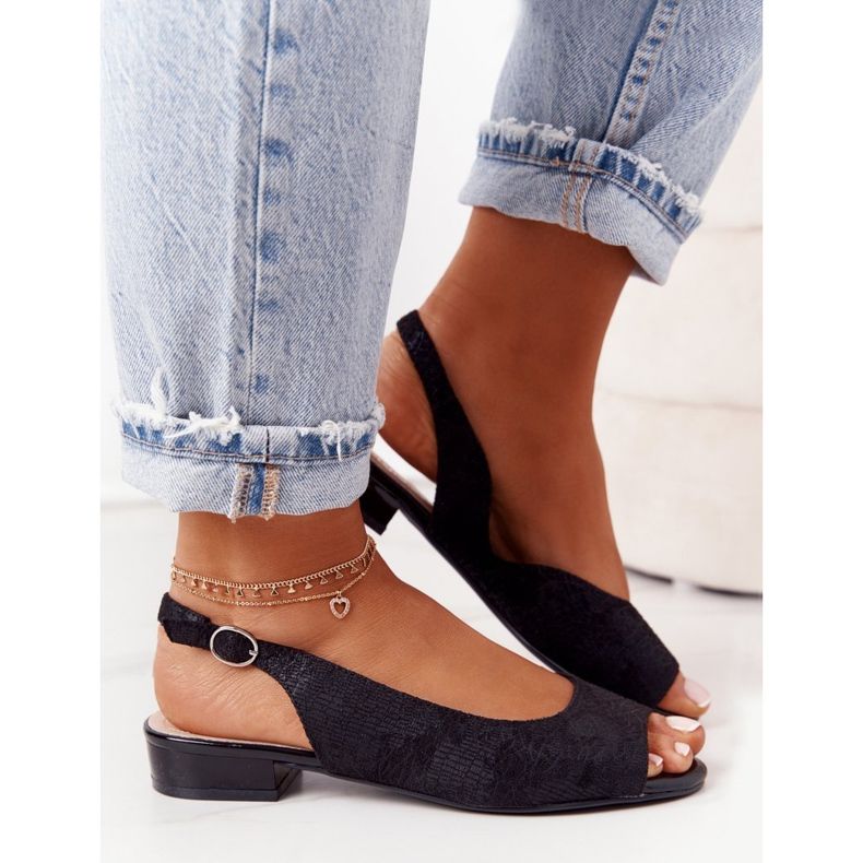 Wildleder High Heel Sandalen Sergio Leone SK807 Schwarz 2