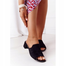 Wildleder Hausschuhe mit Absatz Sergio Leone KL313 Schwarz 2