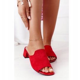 Wildleder Hausschuhe mit Absatz Sergio Leone KL313 Rot 2