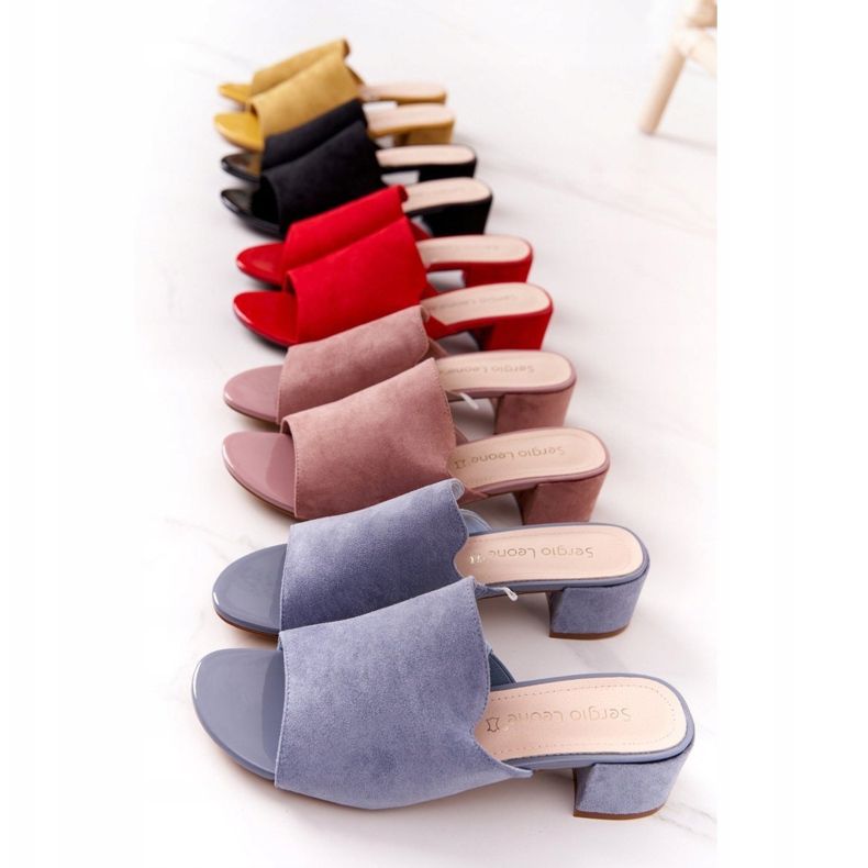 Wildleder Hausschuhe mit Absatz Sergio Leone KL313 Gelb 1