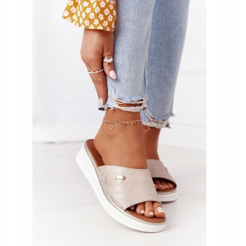 Sandalen mit Keilabsatz Sergio Leone SK042 Gold golden 1