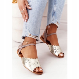 Ledersandalen Maciejka 05199-04 Beige und Gold golden 2
