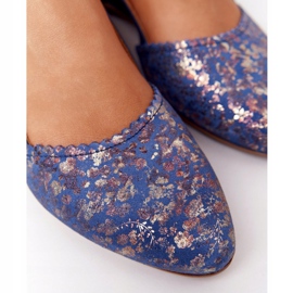 Maciejka 4972A-17 Marineblaue Lederballerinas 1