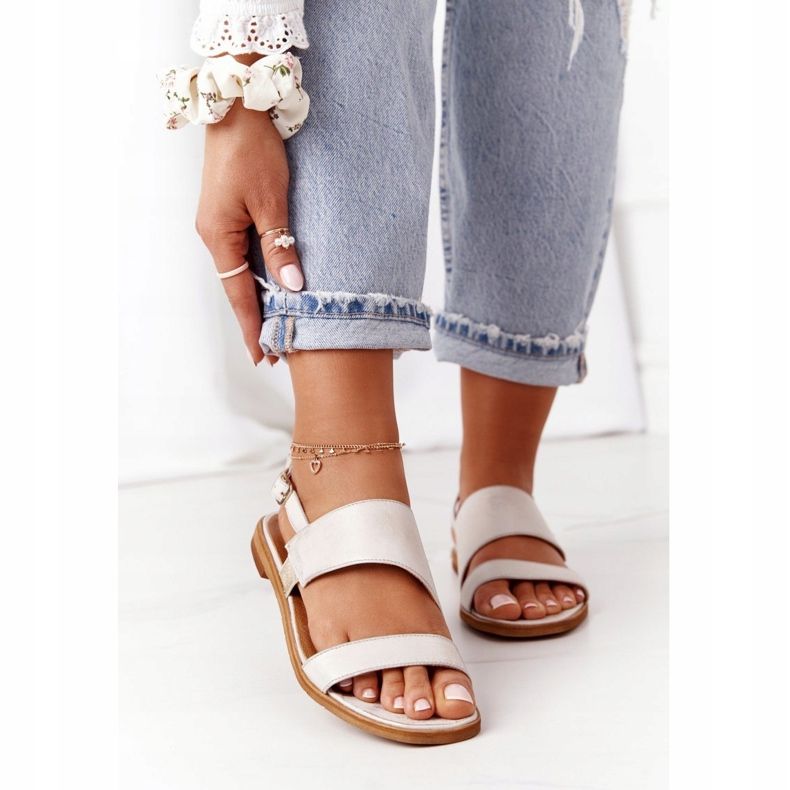 Maciejka 05167-25 Goldene Ledersandalen 1