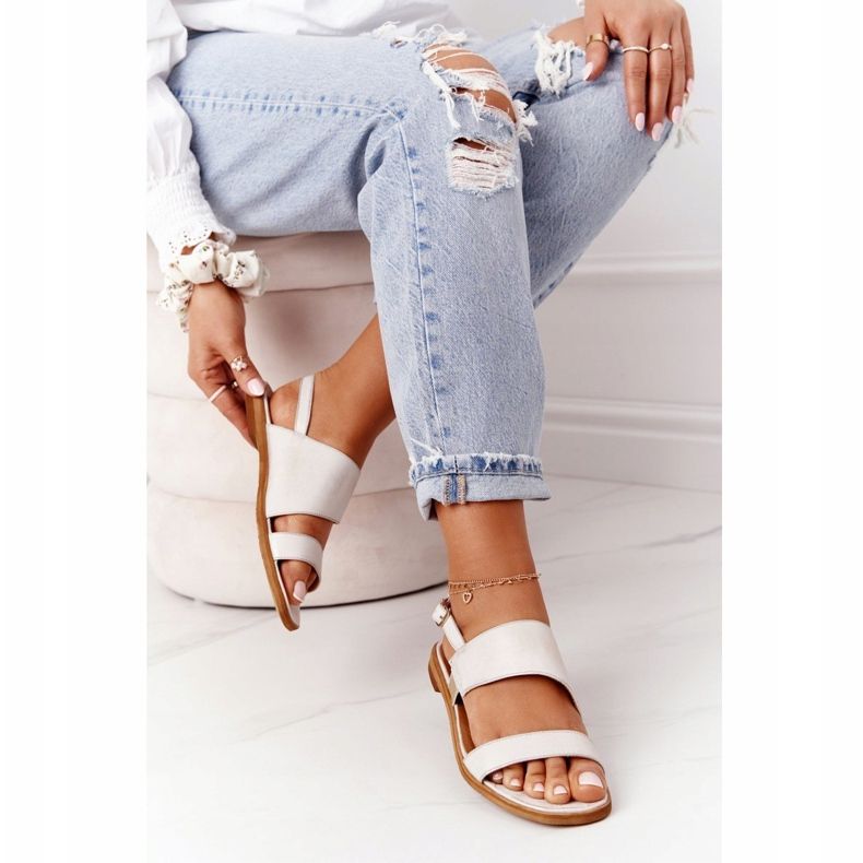 Maciejka 05167-25 Goldene Ledersandalen 2