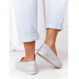 Damen Leder Loafer S.Barski 97630 Grau 2