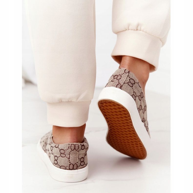 Damen Logged Sneakers Slip-On Khaki Challenge braun 2