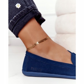 Damen Wildleder Loafer Big Star HH274663 Marineblau navy blau 1