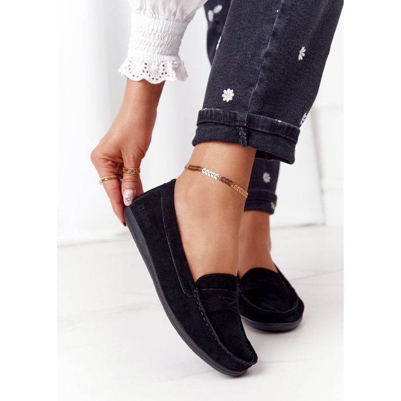 Damen Wildleder Loafer Big Star HH274662 Schwarz 2