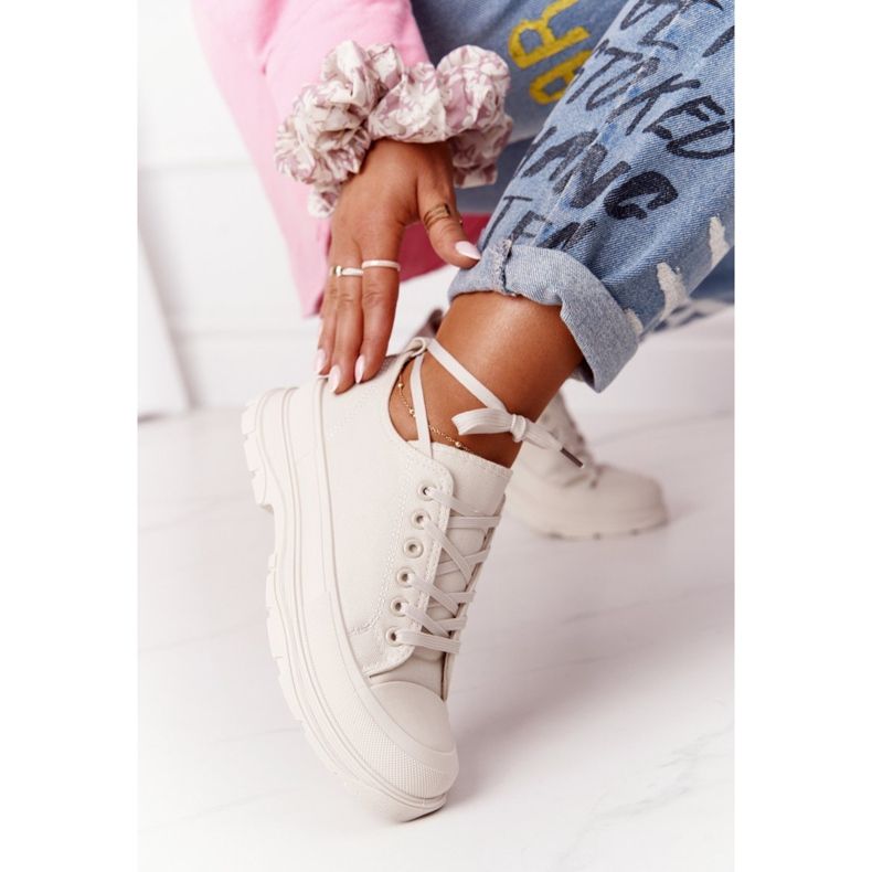 Damen Sneaker Beige Travel Time auf großen Sohlen 1