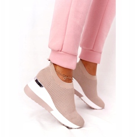 Durchbrochene Sneakers Slip-On Wedge Beige HO248 Harmony 2