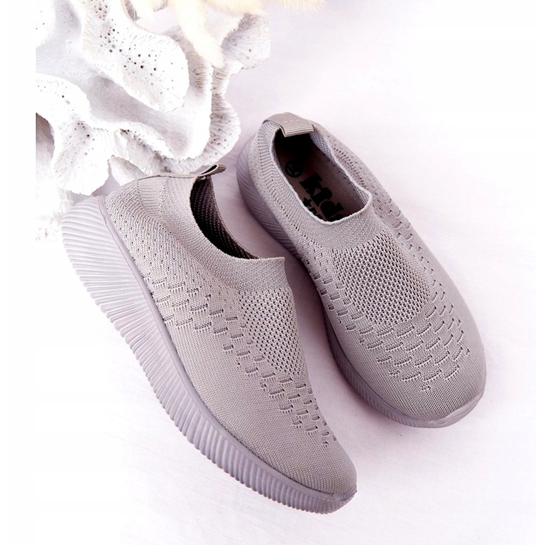 EVE Kinder Sportschuhe Slip-On Grau Schulausflug 1