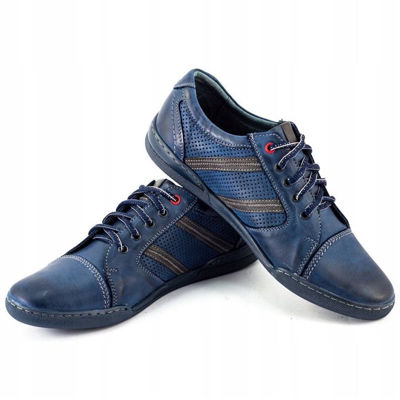 Polbut Herren Freizeitschuhe R3 Perforation Navy Blue marineblau 3
