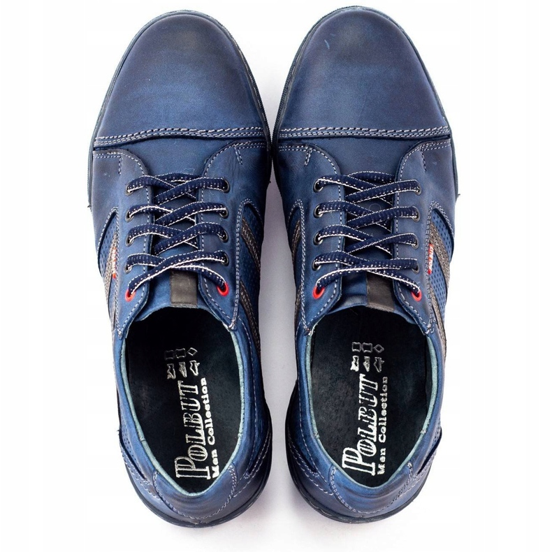 Polbut Herren Freizeitschuhe R3 Perforation Navy Blue marineblau 4