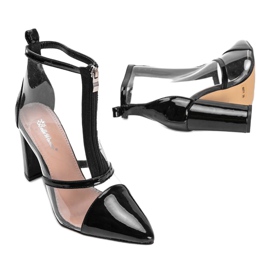 Stiefel am Pfosten mit transparentem Kiki-Obermaterial schwarz 2