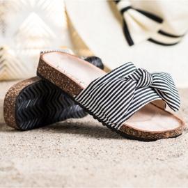 Gestreifte Vinceza-Sandalen weiß schwarz 1