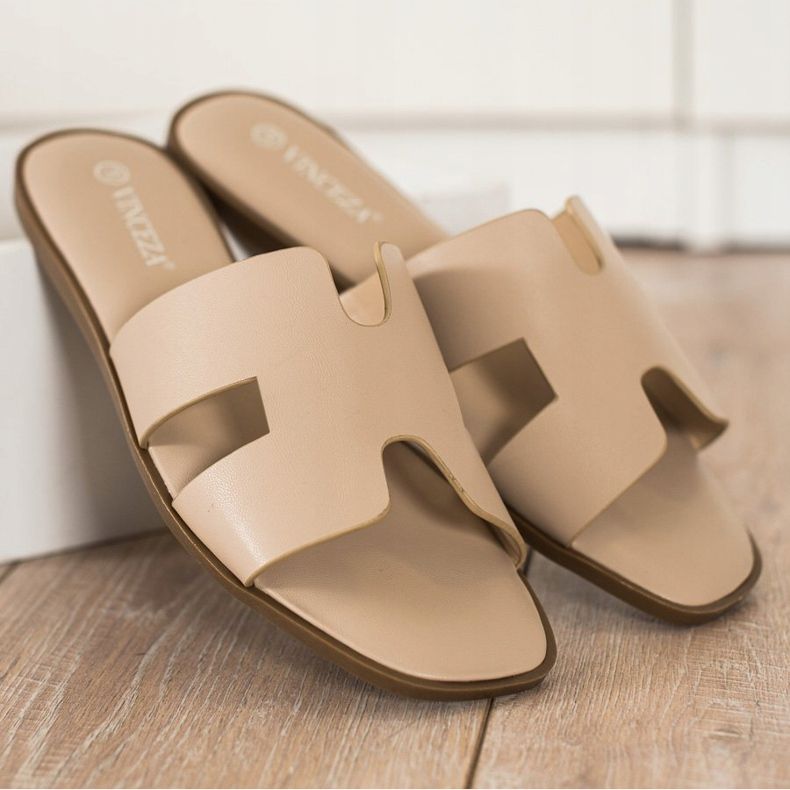 Lässige Beige VINCEZA Hausschuhe 2