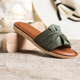 VINCEZA Wildleder Hausschuhe grün 1