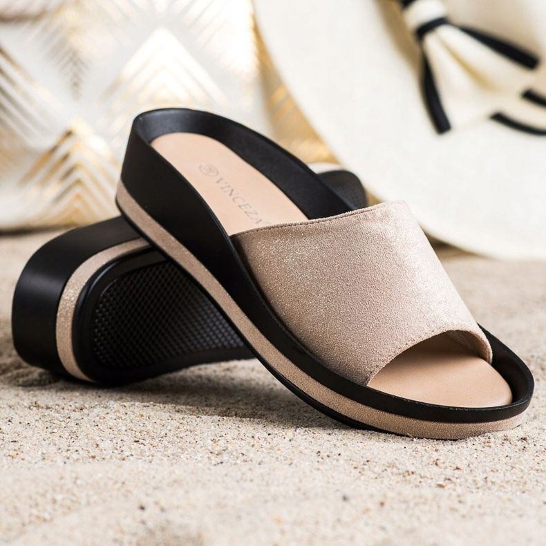 Lässige VINCEZA Hausschuhe beige 1