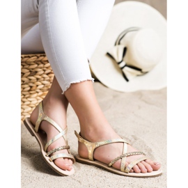 Sandalen mit Öko-Leder VINCEZA golden 2