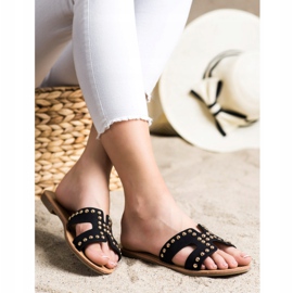 Stylische VINCEZA Hausschuhe schwarz 1