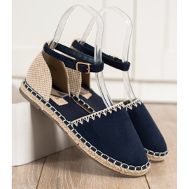 Goodin Marineblaue Espadrilles mit Wildleder beige 1