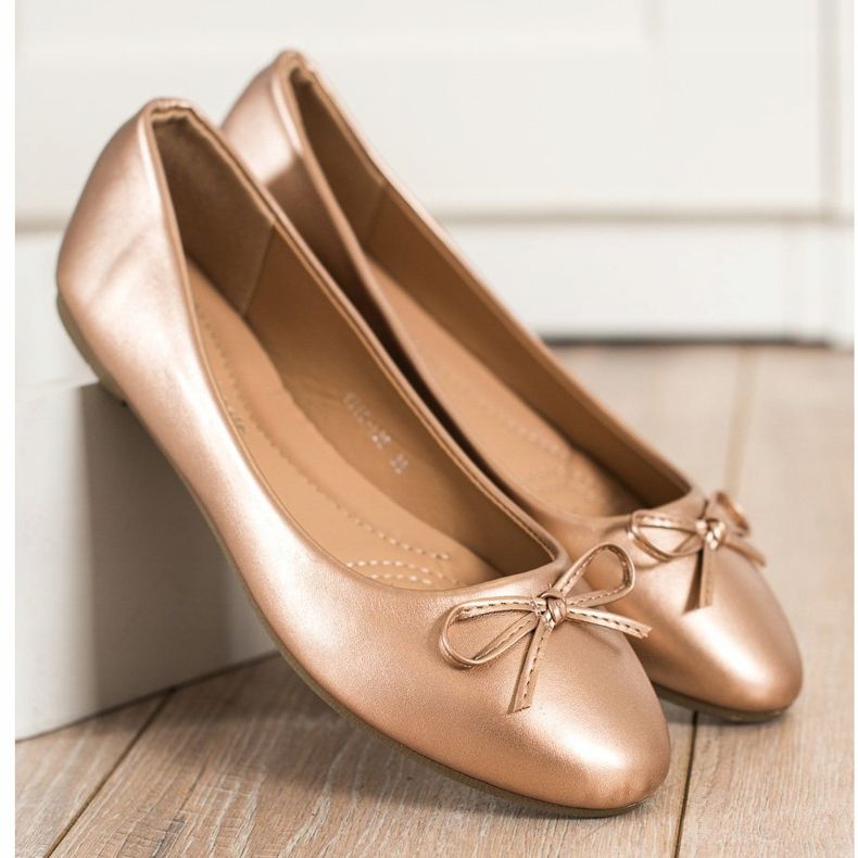 Diamantique Klassische Ballerinas golden 2