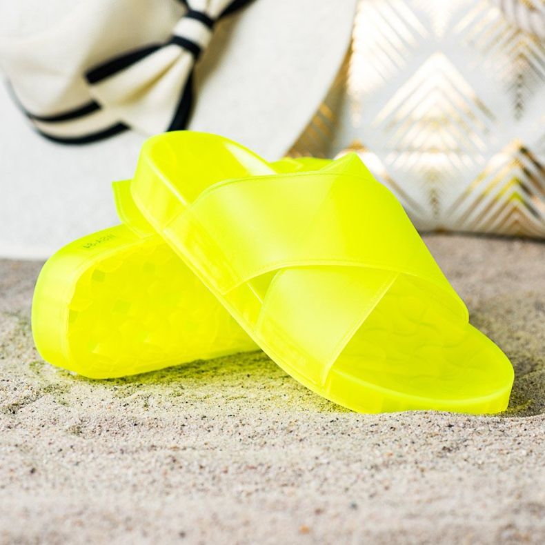 SHELOVET Modische Gummipantoffeln gelb 1