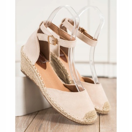 SHELOVET Keil-Espadrilles beige 2