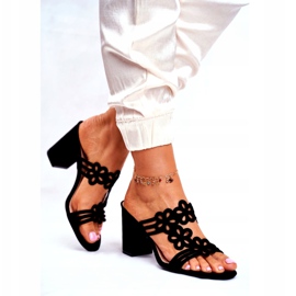 Damen Hausschuhe mit hohem Absatz Sergio Leone Schwarz SK031 2