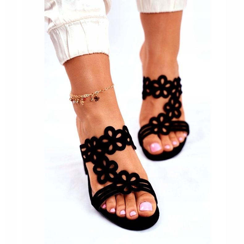 Damen Hausschuhe mit hohem Absatz Sergio Leone Schwarz SK031 3