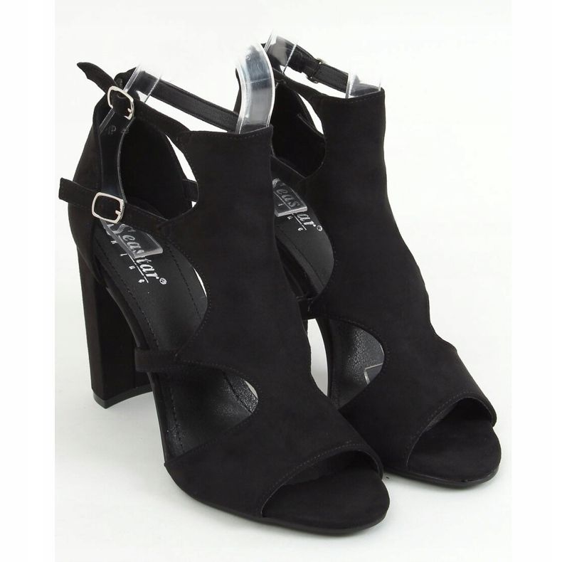 Schwarze Sandalen mit hohen Absätzen NS111P Schwarz 1