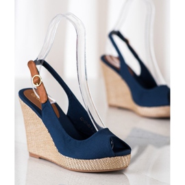 Goodin Hochhackige Sandalen marineblau blau 1