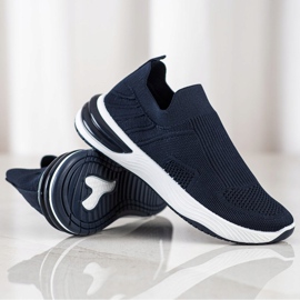 SHELOVET Durchbrochene Slip-On-Sneakers marineblau blau 1