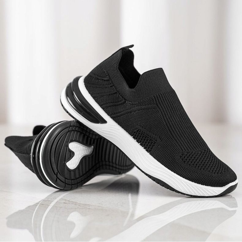 SHELOVET Durchbrochene Slip-On-Sneakers schwarz 1