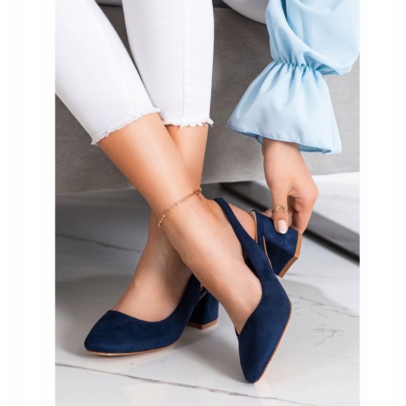 Goodin Slip-On-Pumps mit freiliegender Ferse marineblau blau 1