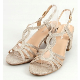 Goldene Sandalen mit hohen Absätzen A3083 Gold 1