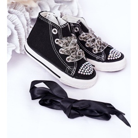 Black Smile Kinder-Sneakers mit Cubic Zirkonia schwarz 2