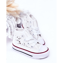 Hohe Sneakers für Kinder mit Spitze Weiß Roly-Poly 1