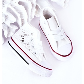 Hohe Sneakers für Kinder mit Spitze Weiß Roly-Poly 2