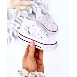 Hohe Sneakers für Kinder mit Spitze Weiß Roly-Poly 4
