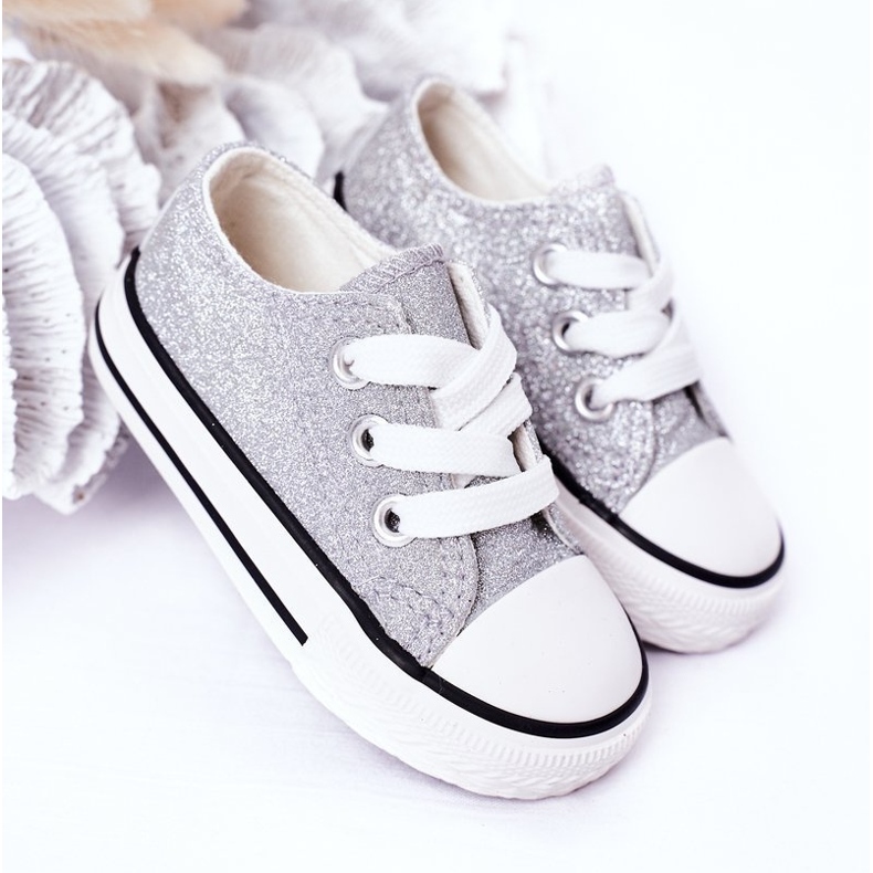 Silberne Glitzer-Sneaker für Kinder Bling-Bling silber- 1