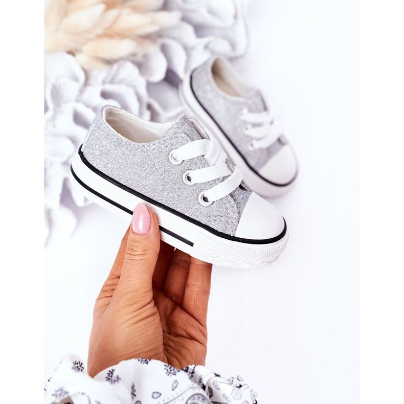 Silberne Glitzer-Sneaker für Kinder Bling-Bling silber- 2
